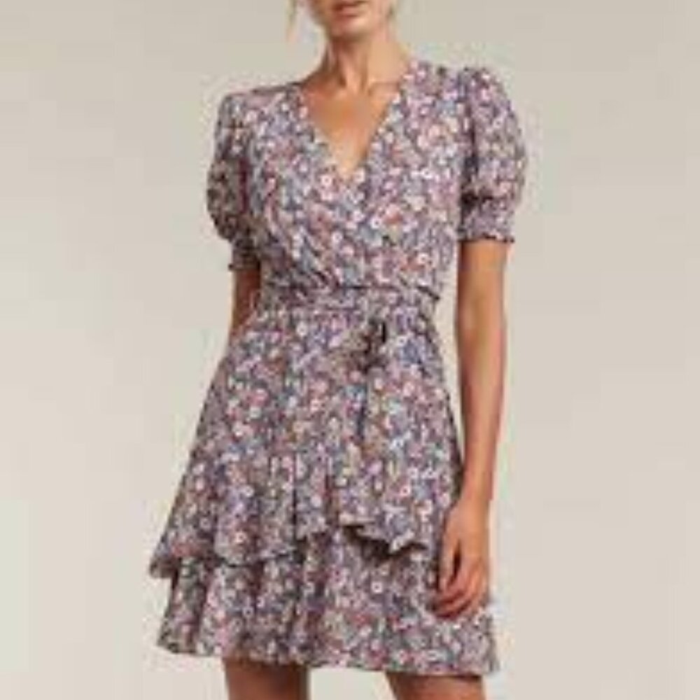 NWT Ever New Kayley Puff sleeve skater woman's floral dress size Medium